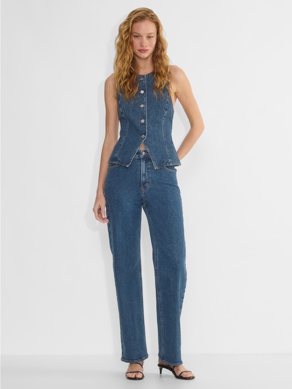 Denim Forum the 90’s snatched hi-rise jean